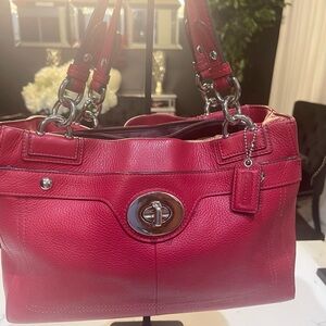 Coach Red Leather Shoulder Bag